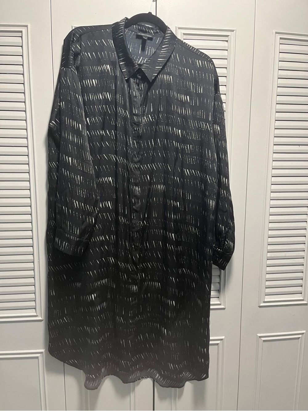 Eileen Fisher Silk Organic Cotton Dash Shirtdress